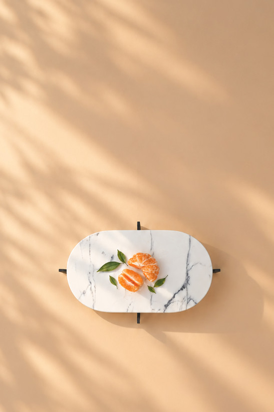 استند مزه بیضی - سنگ سفید | Y Design Collection